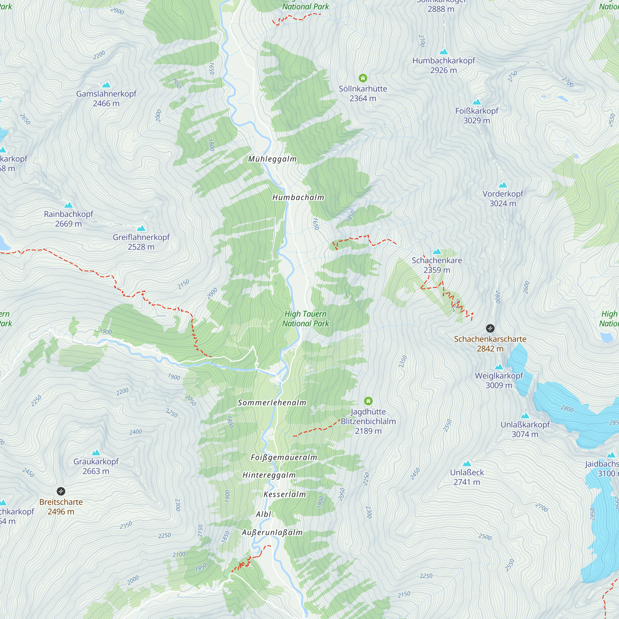 Innerschachenalm map