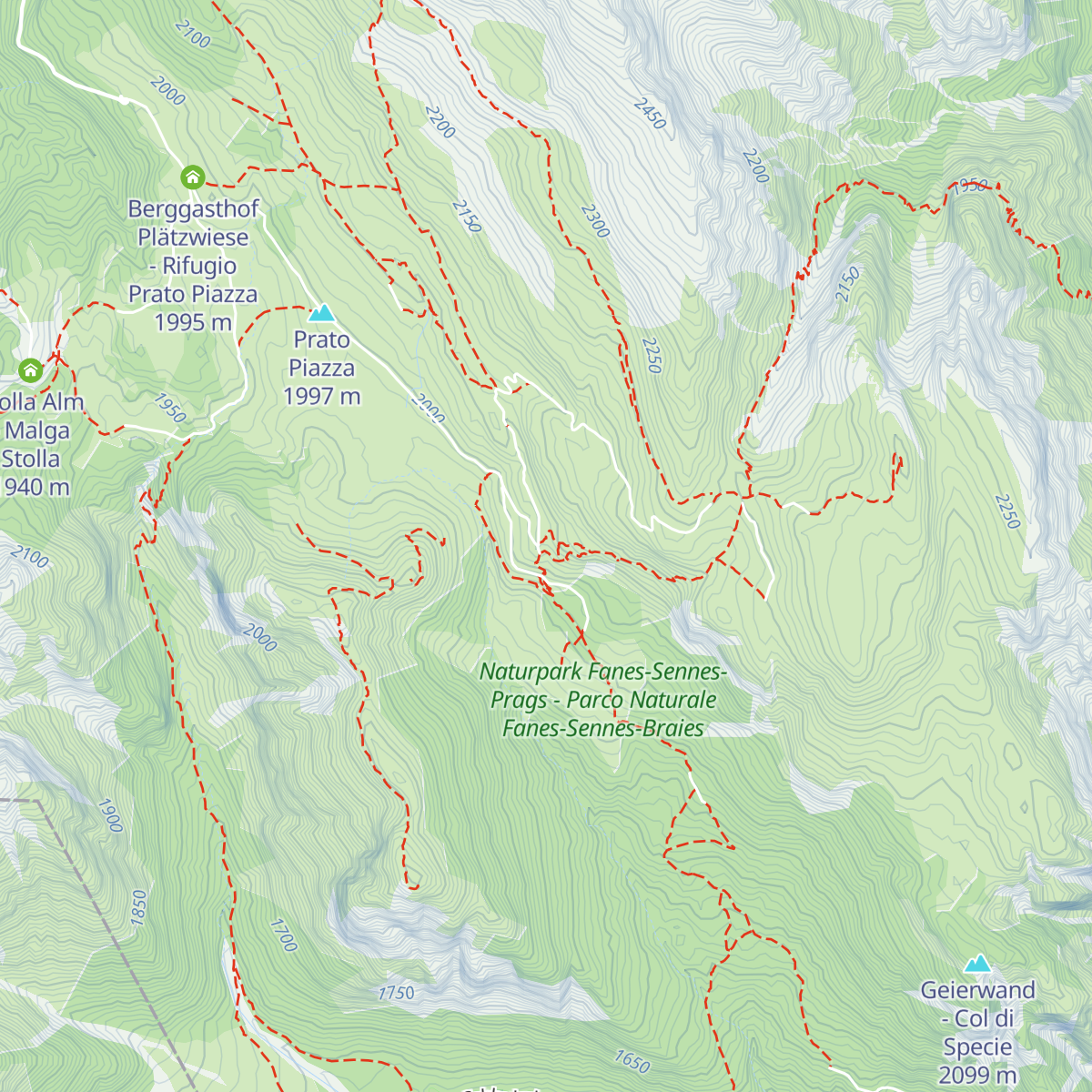 Dürrensteinhütte - Rifugio di Vallandro map
