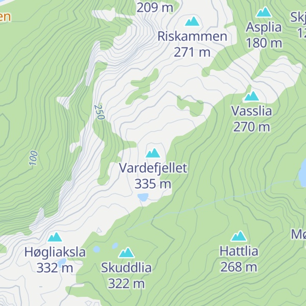 Map of Vardefjellet