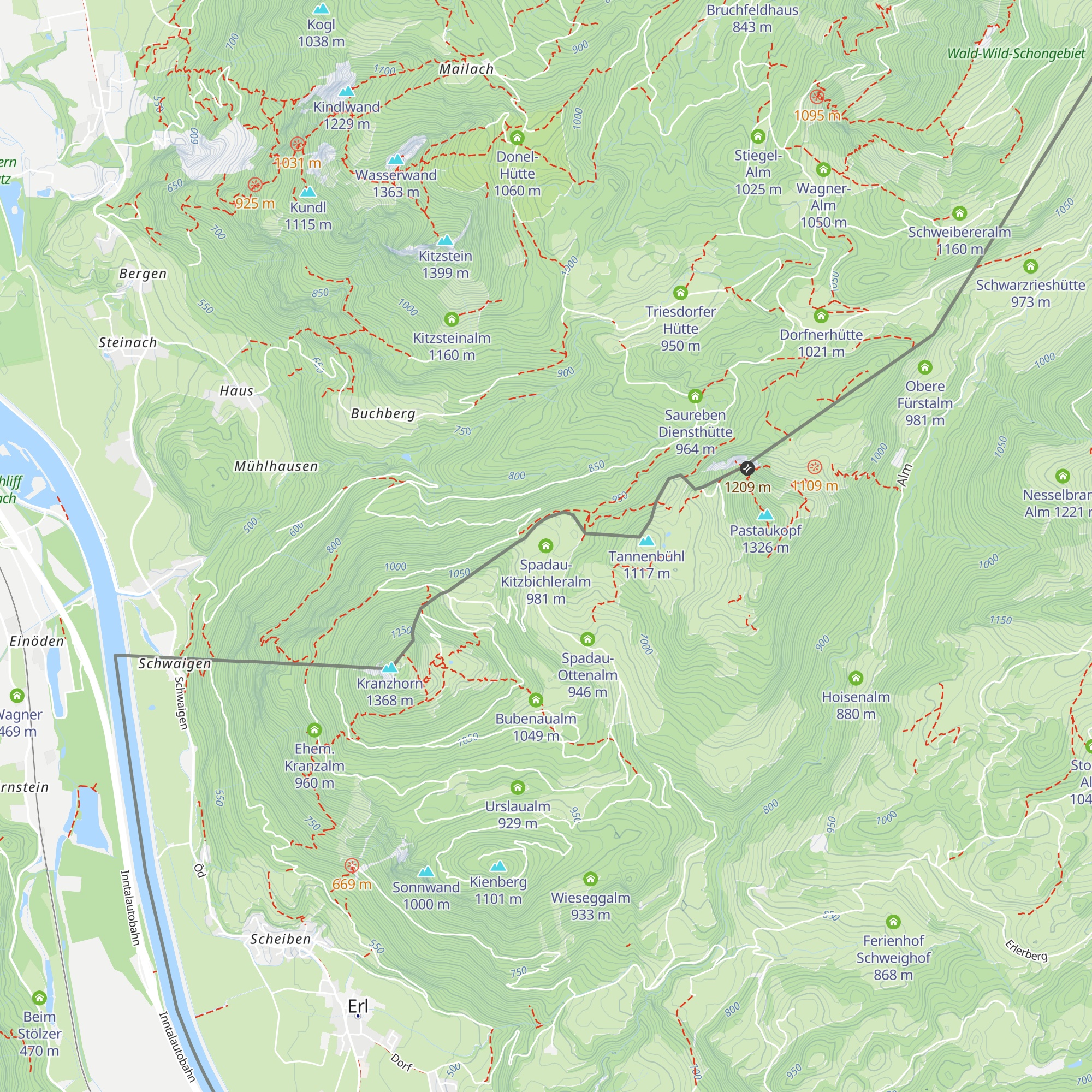 Spadau-Kitzbichleralm map
