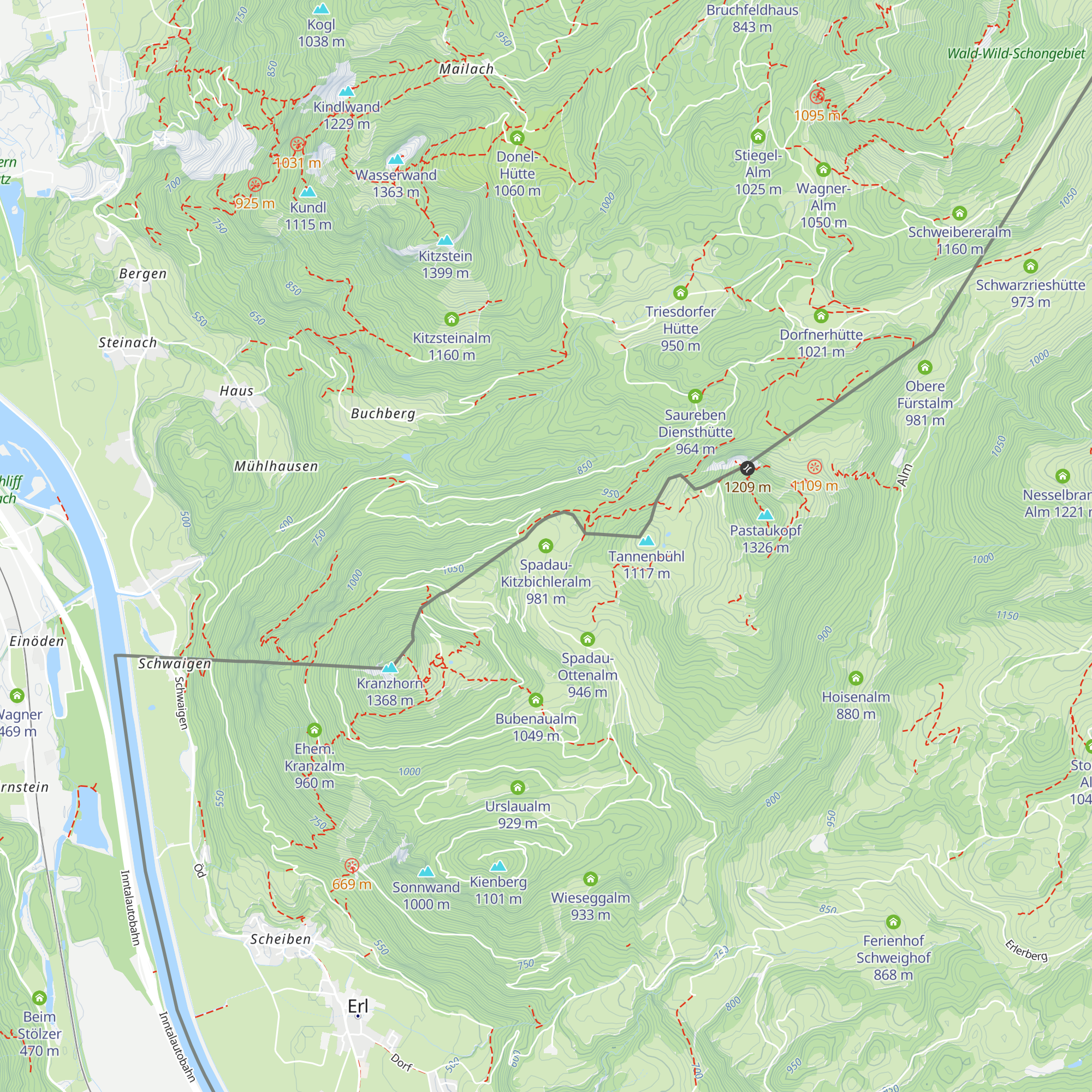 Spadau-Kitzbichleralm map