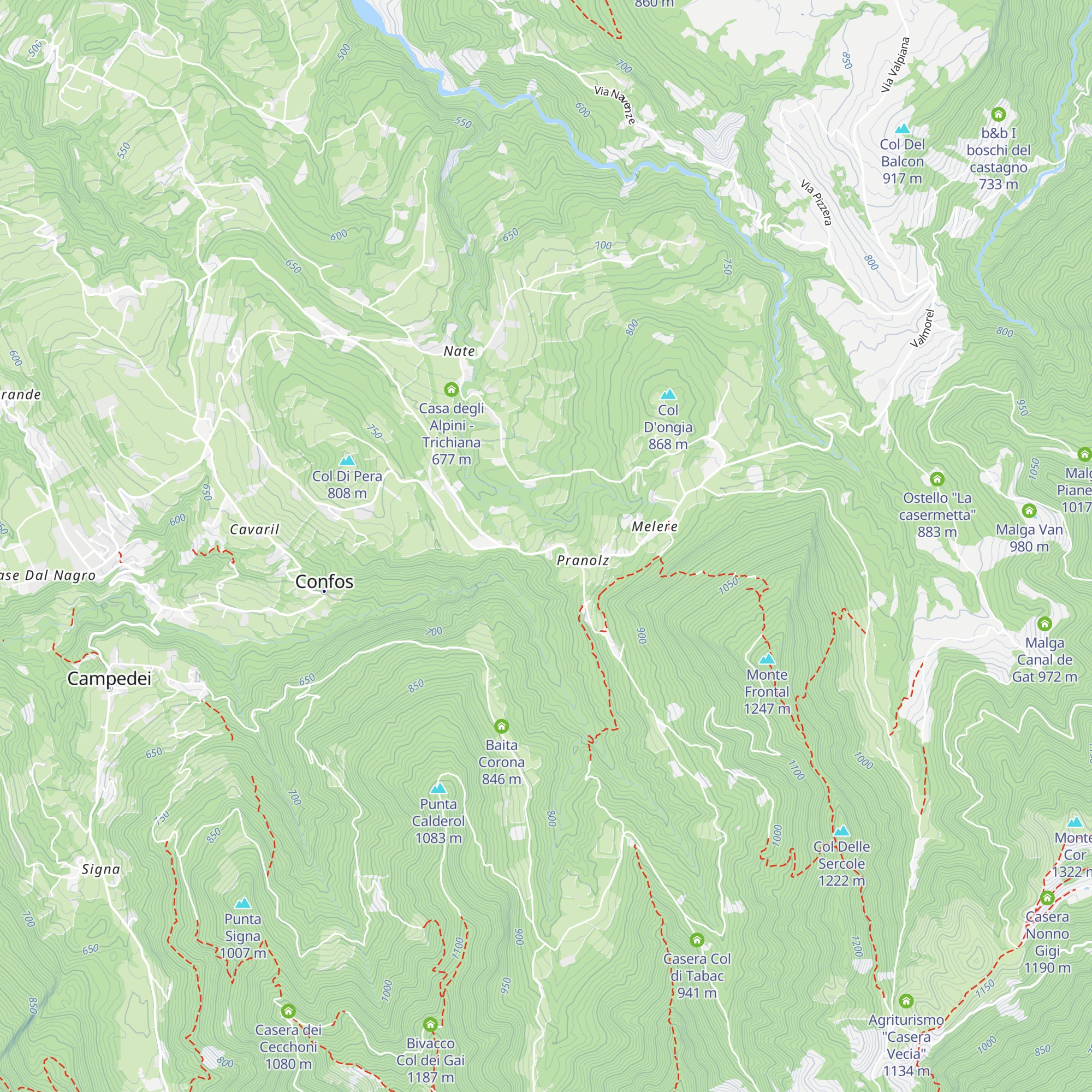 Rifugio Pranolz map