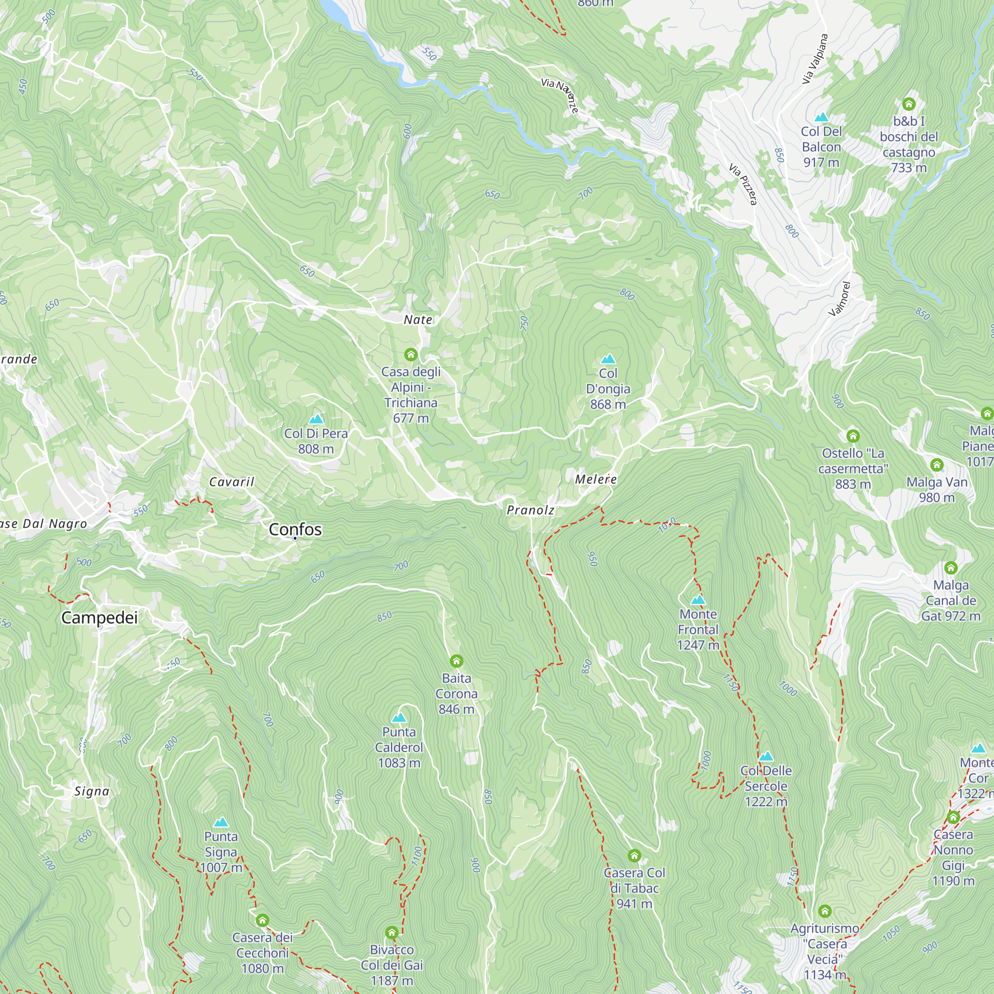 Rifugio Pranolz map