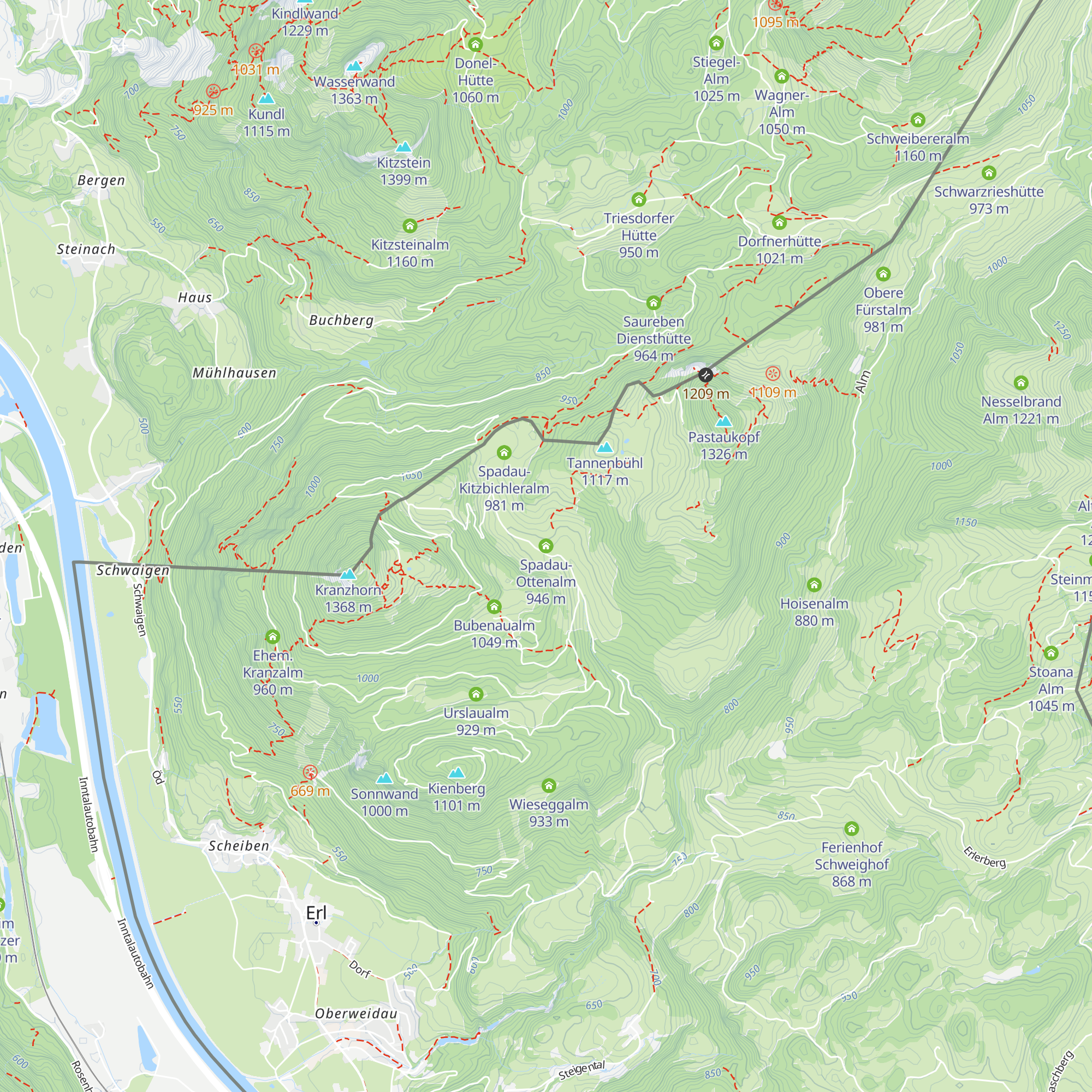 Spadau-Ottenalm map