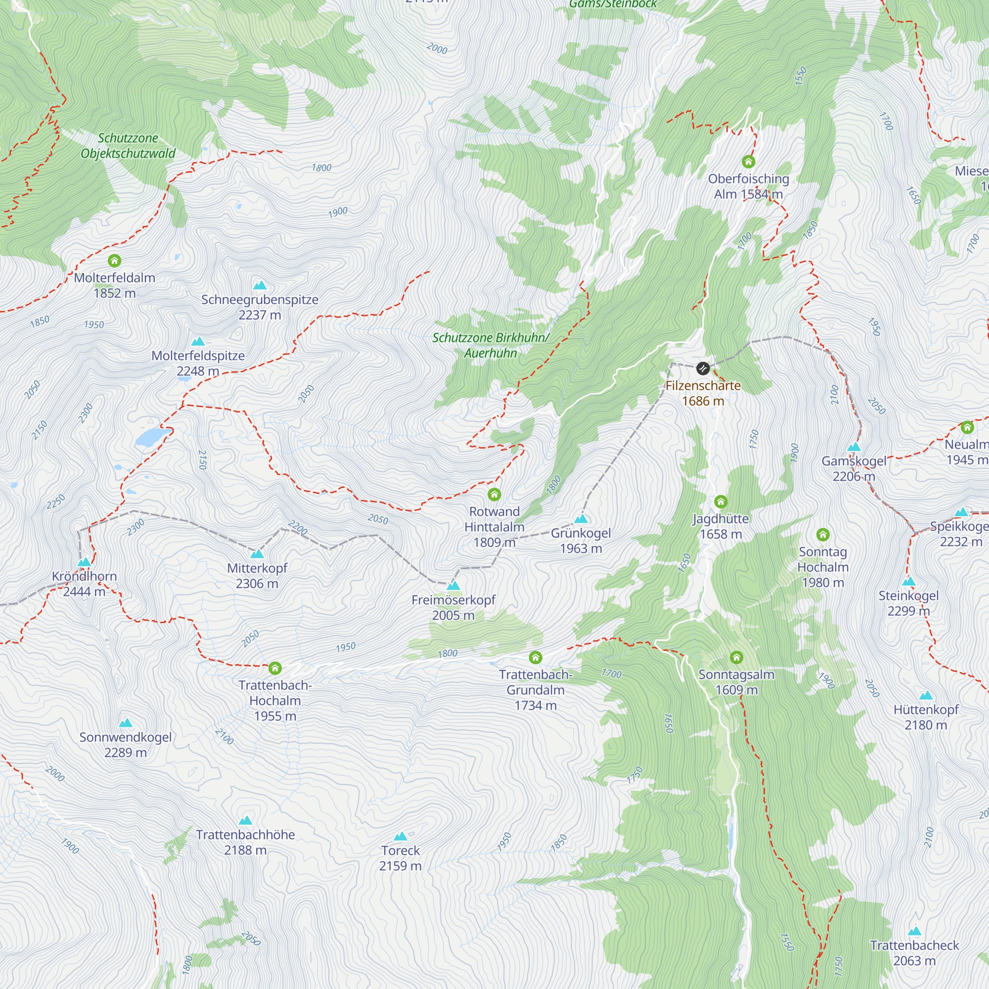 Rotwand Hinttalalm map