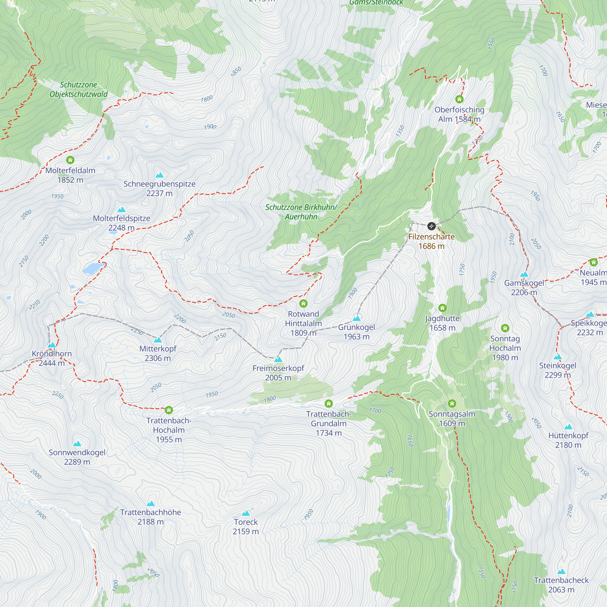Rotwand Hinttalalm map