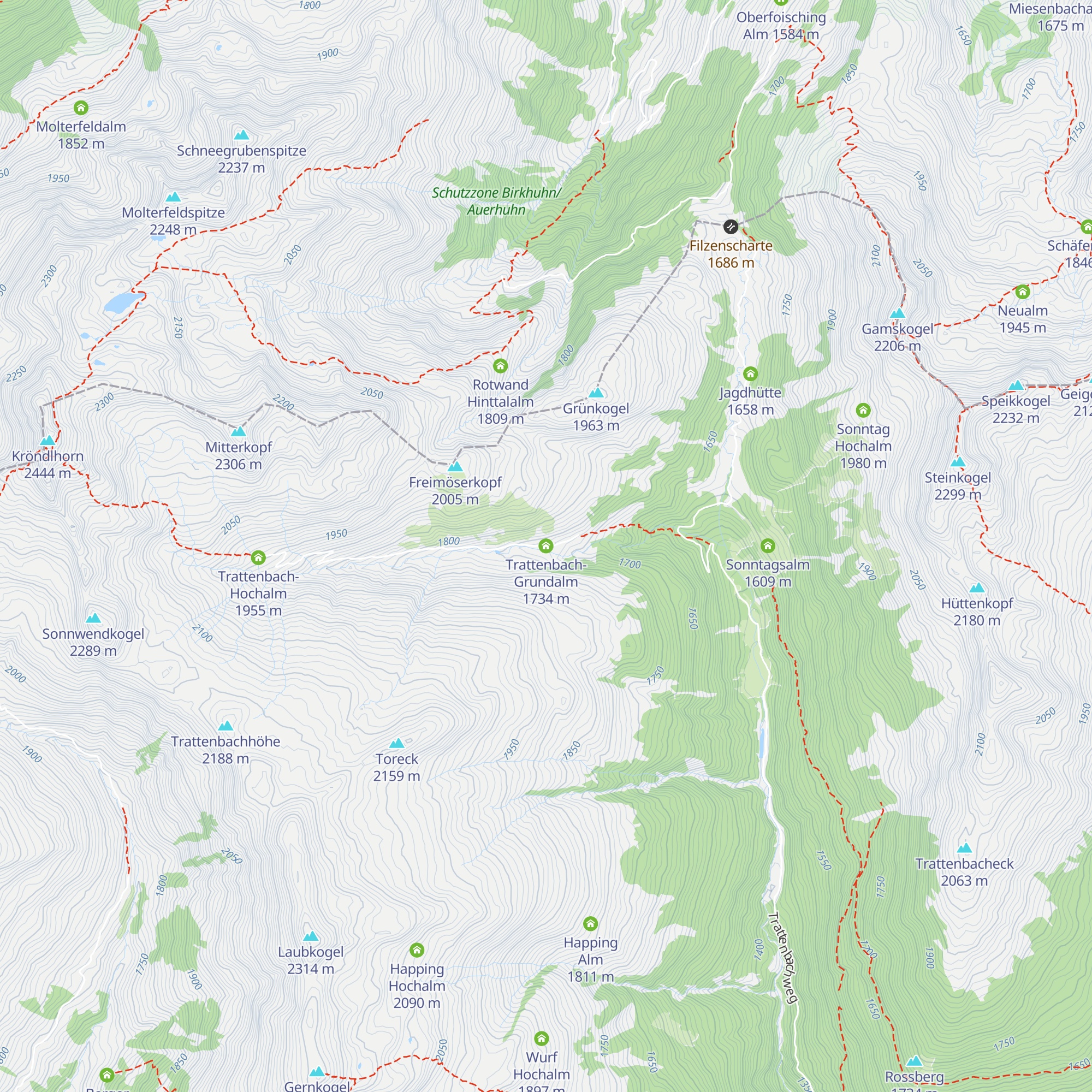 Trattenbach-Grundalm map
