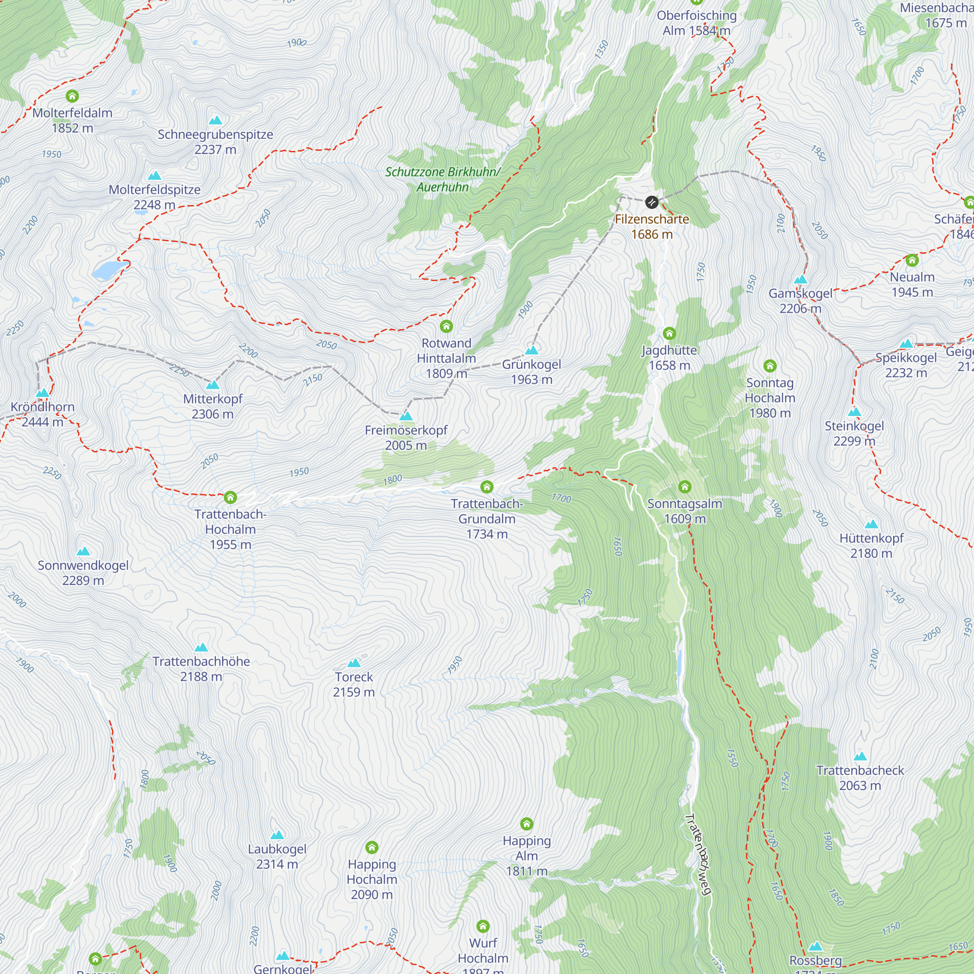 Trattenbach-Grundalm map