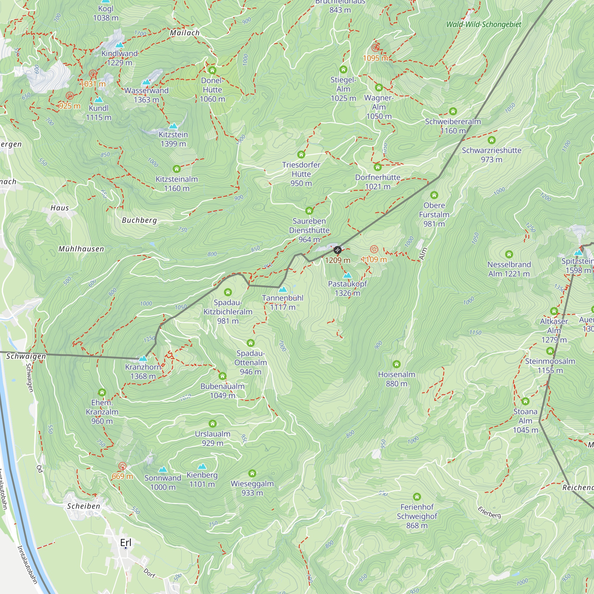 Endfeldhütte map