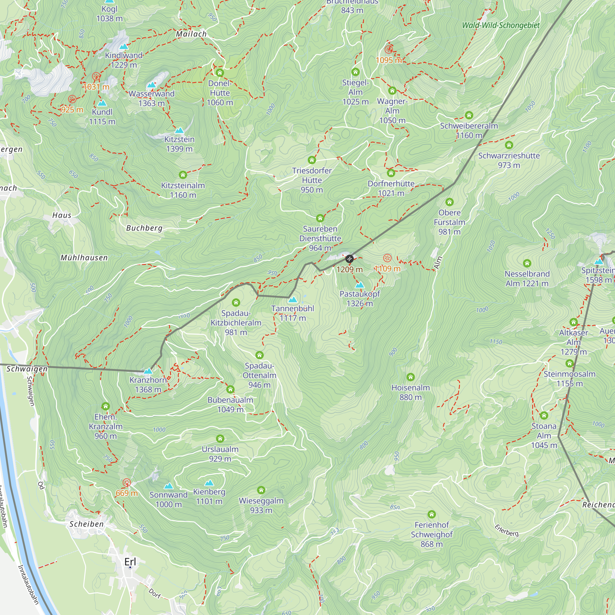 Endfeldhütte map