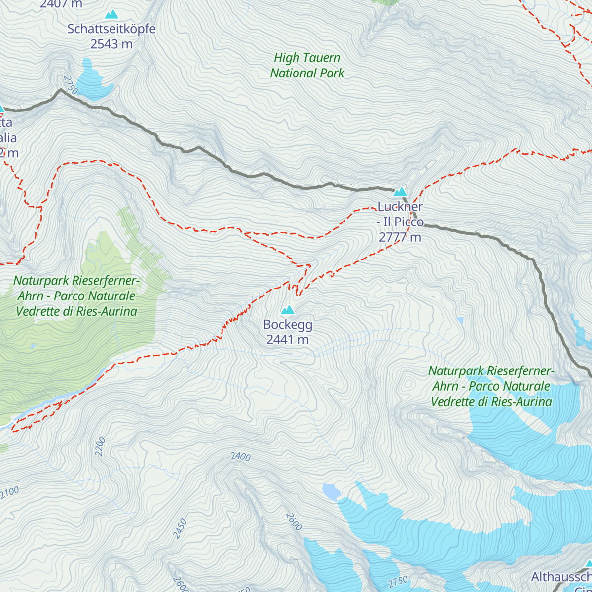 Birnlückenhütte - Rifugio Brigata Tridentina map