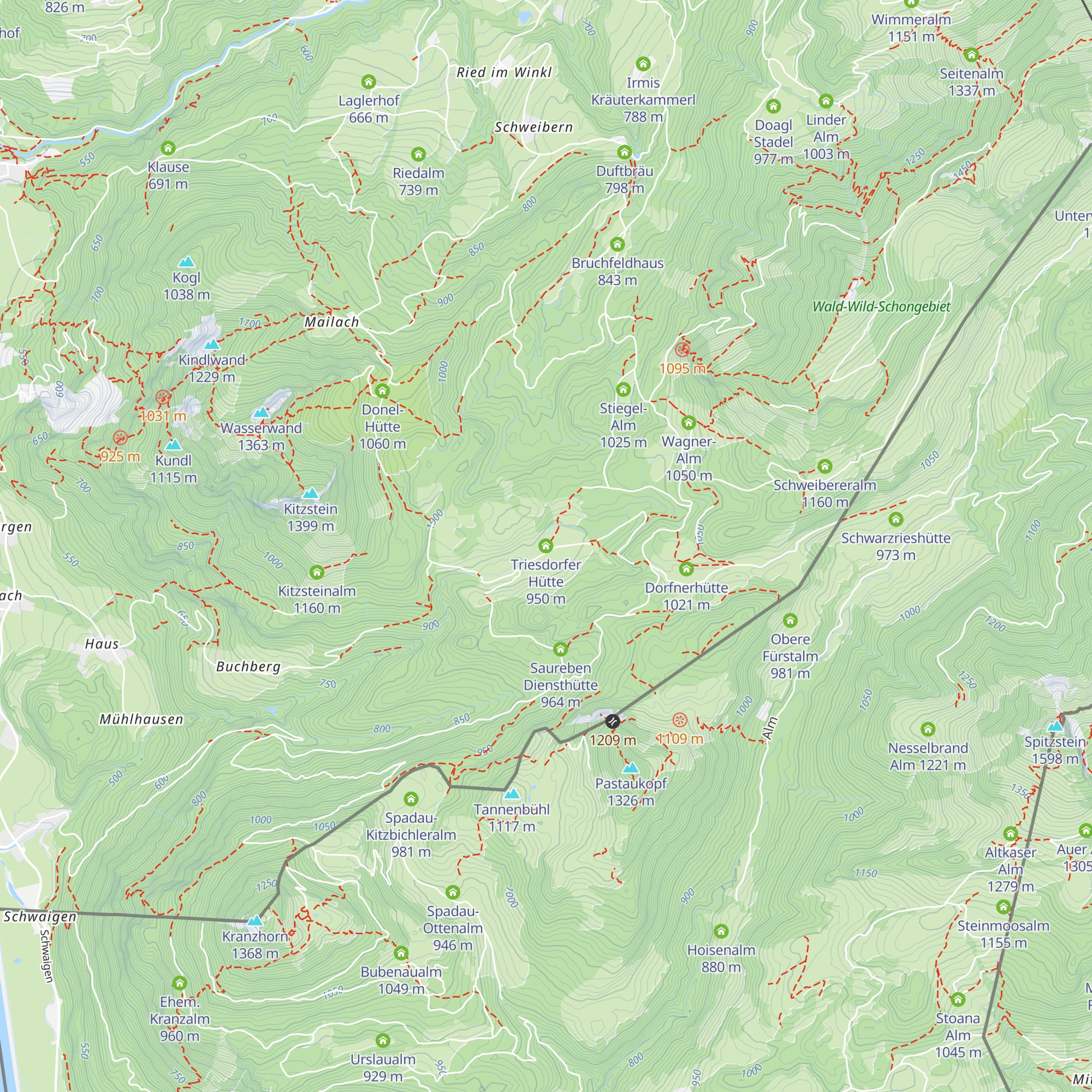 Triesdorfer Hütte map