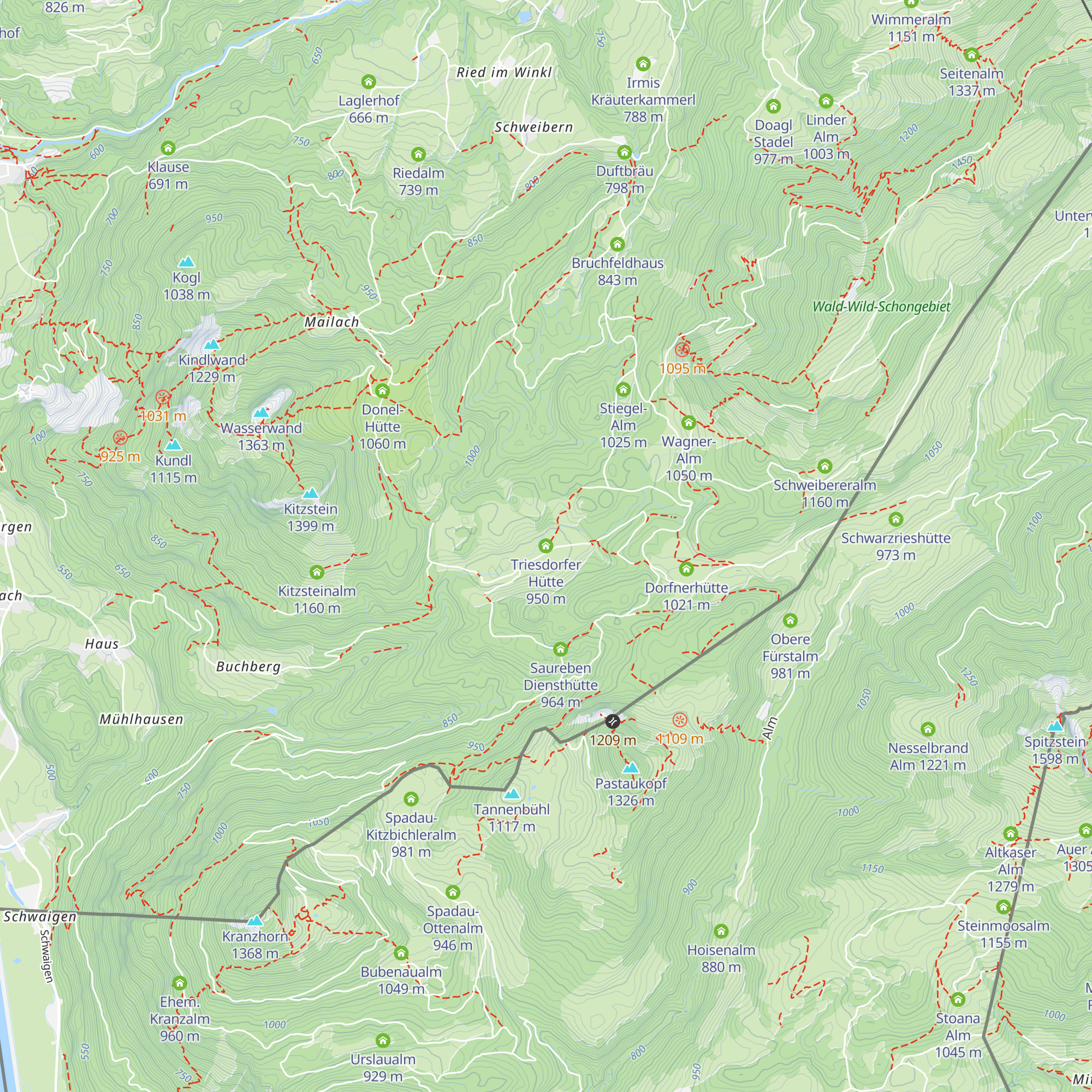 Triesdorfer Hütte map