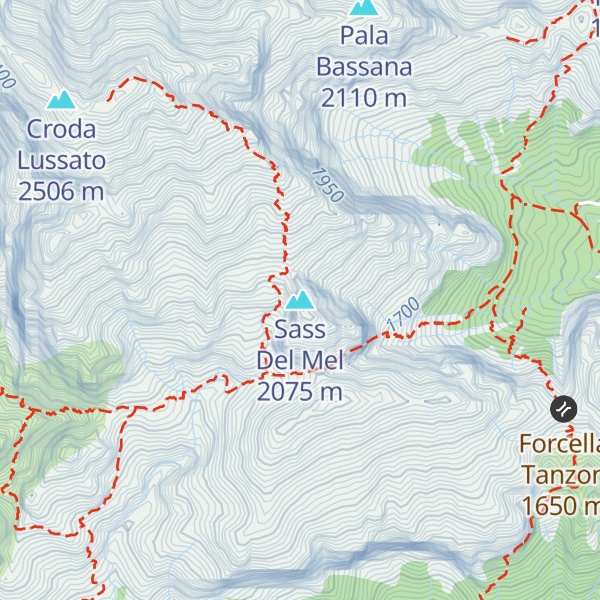 Map of Sass Del Mel