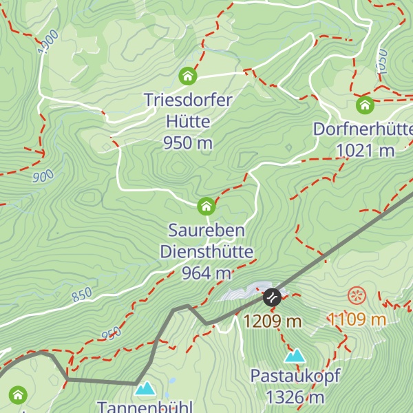 Map of Saureben Diensthütte