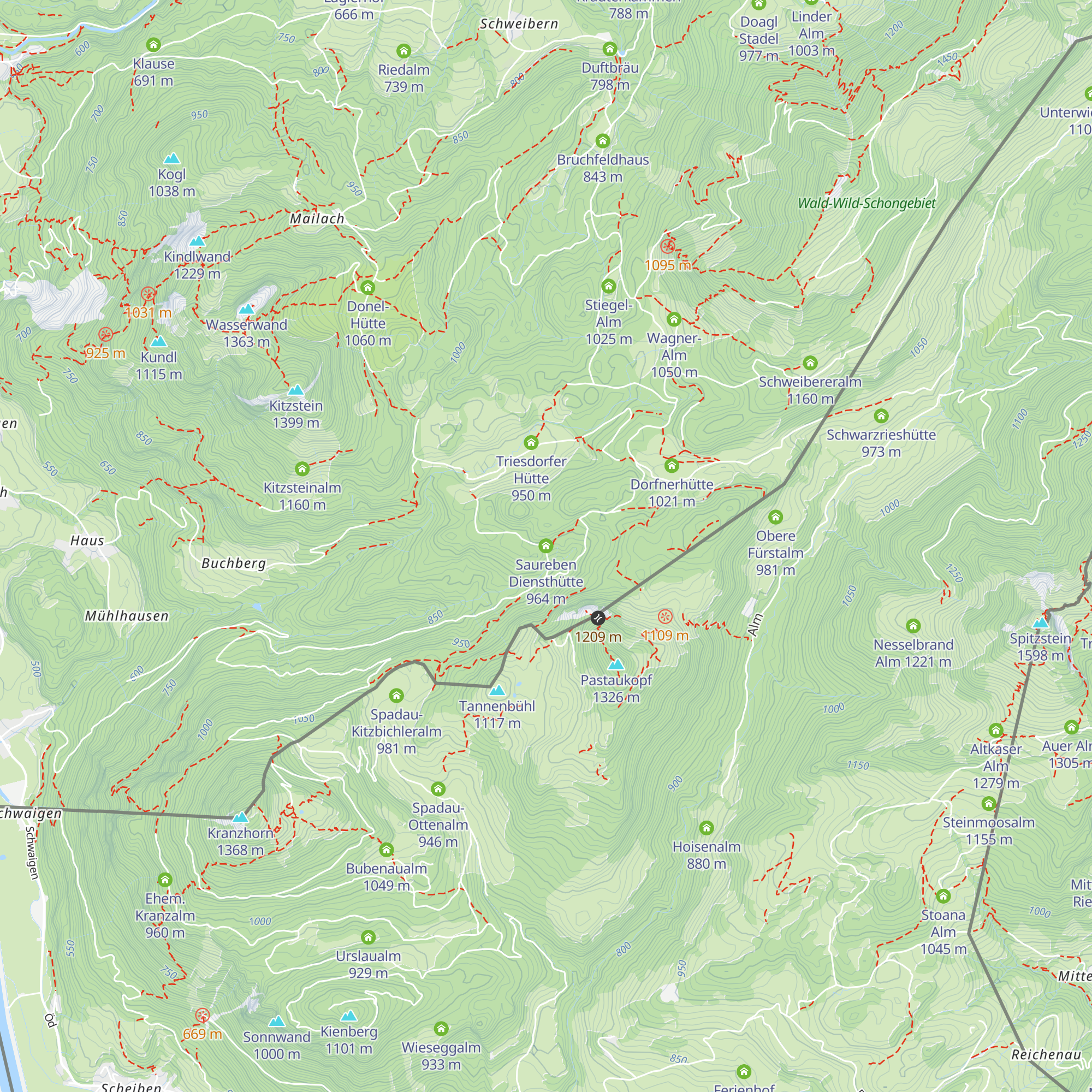 Saureben Diensthütte map