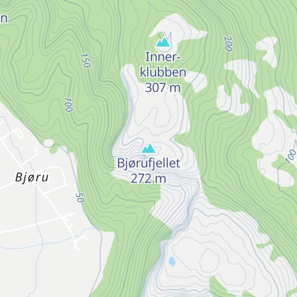 Map of Bjørufjellet
