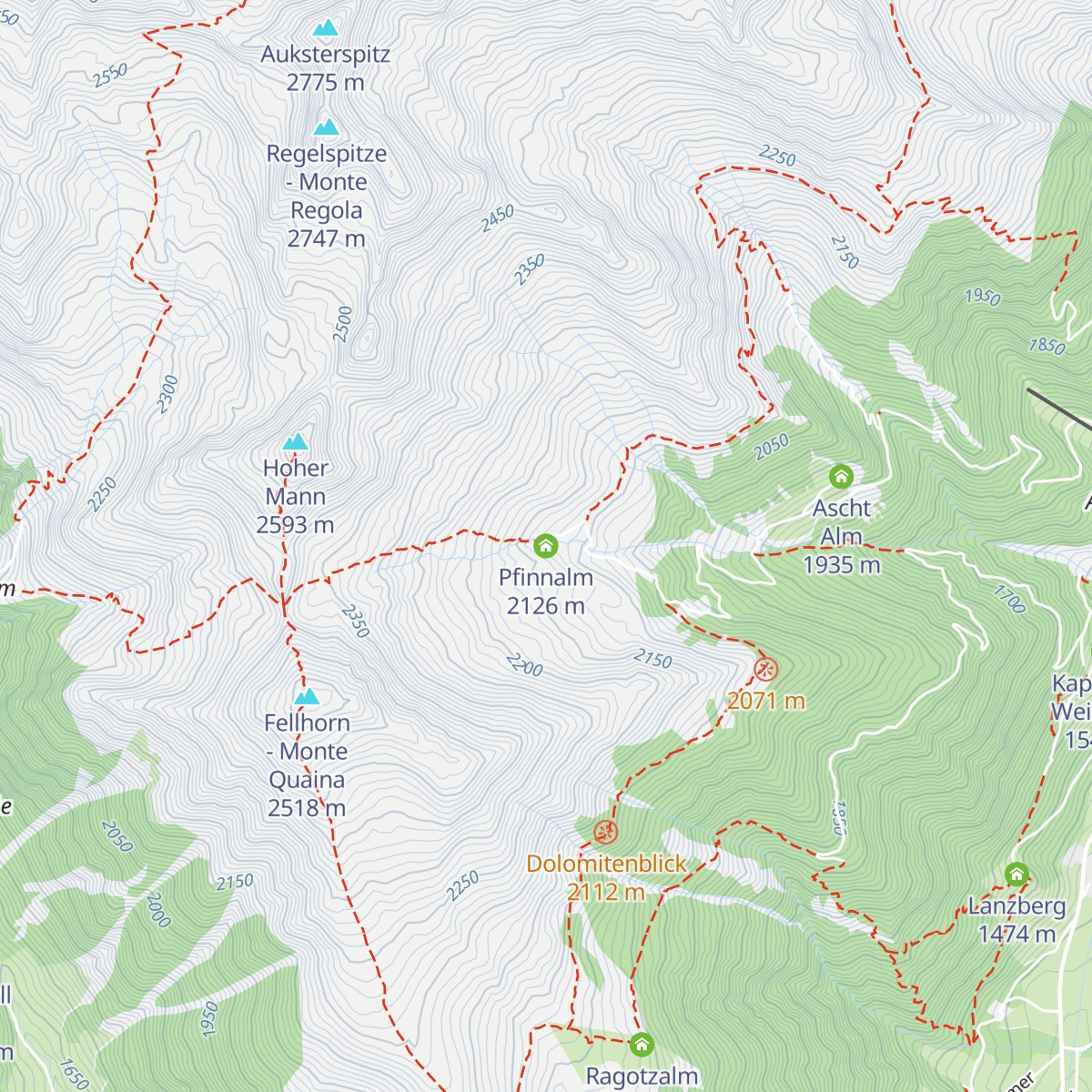 Pfinnalm map