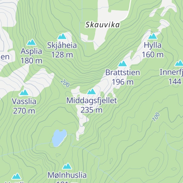 Map of Middagsfjellet
