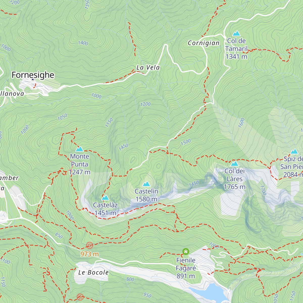 Casera Castelin map
