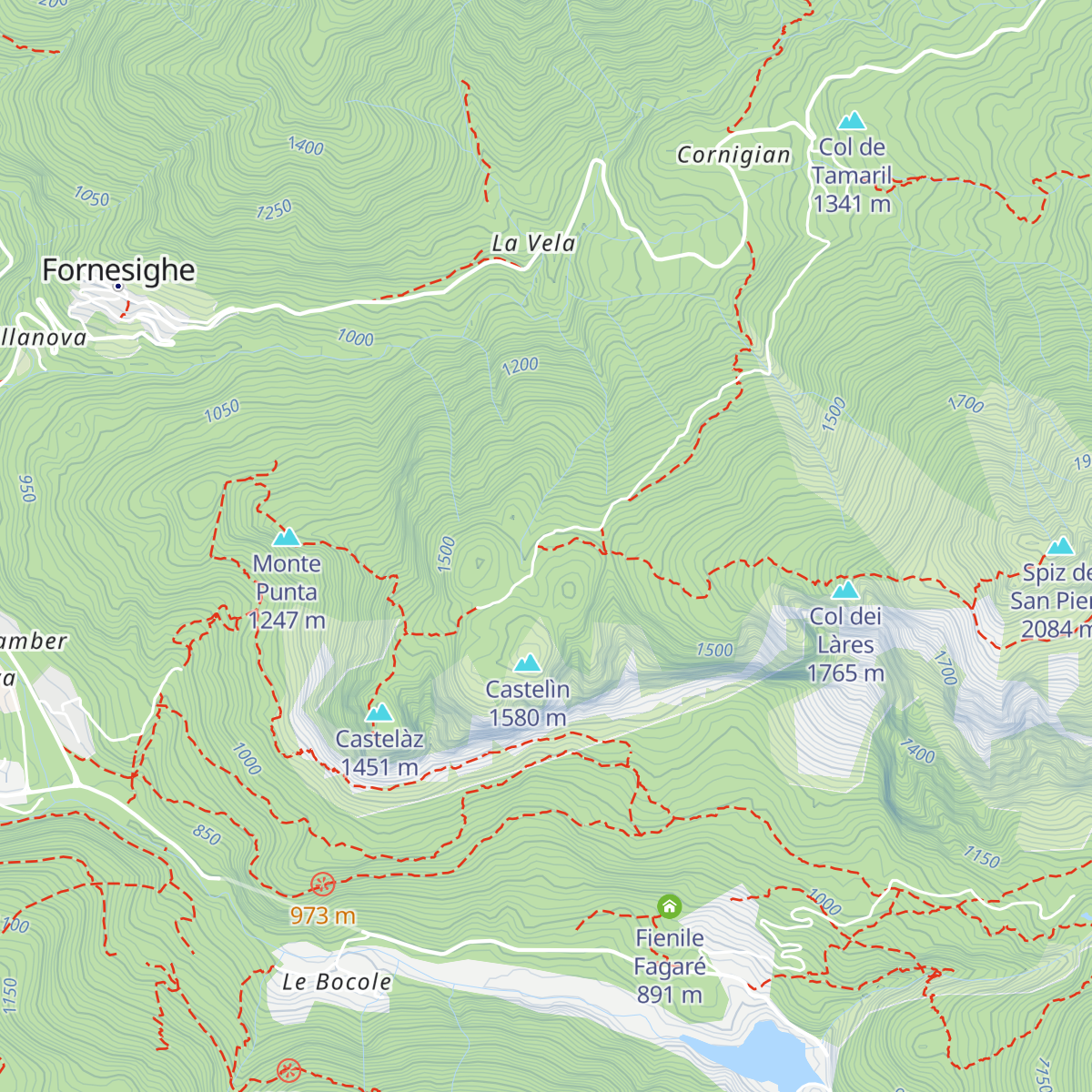 Casera Castelin map