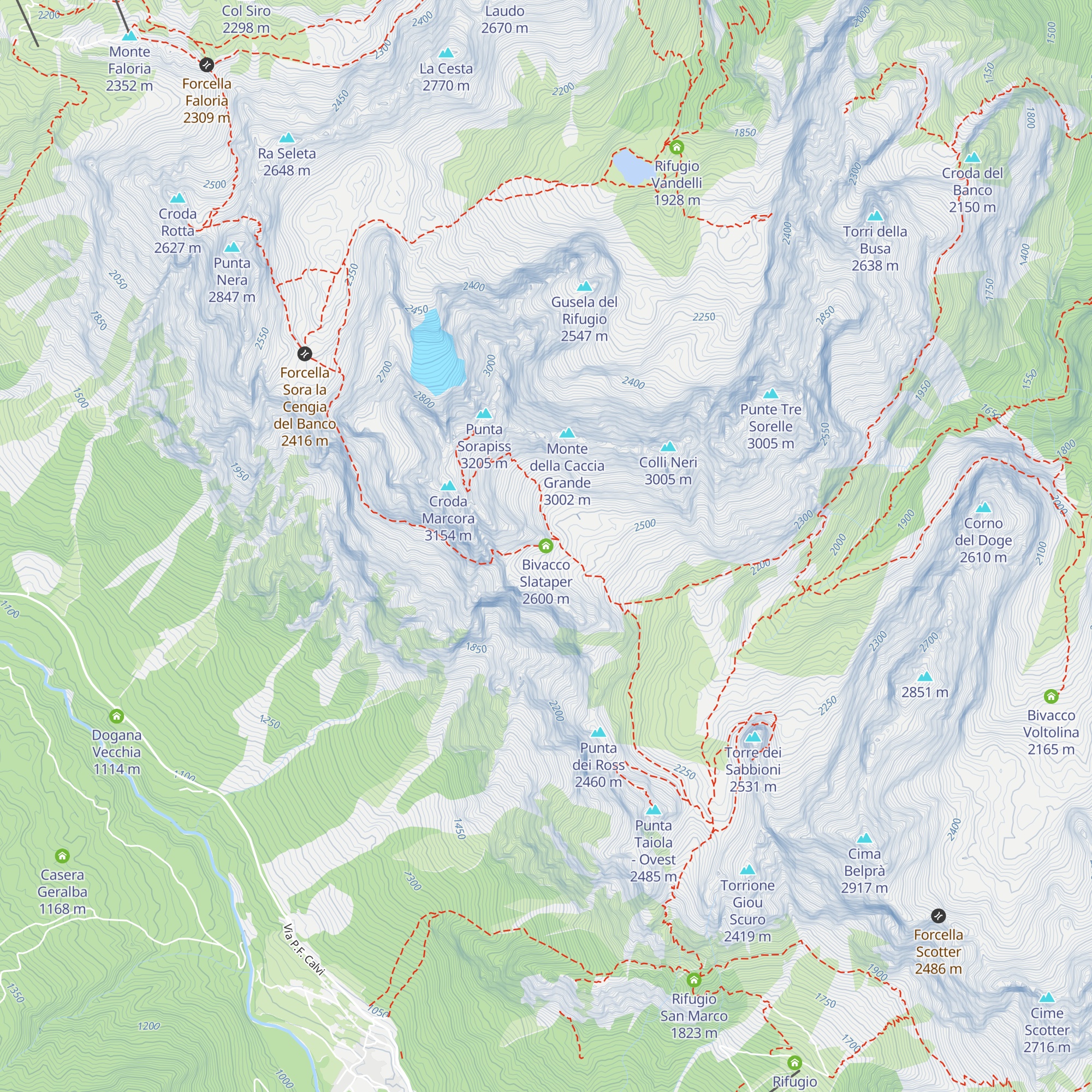 Bivacco Slataper map