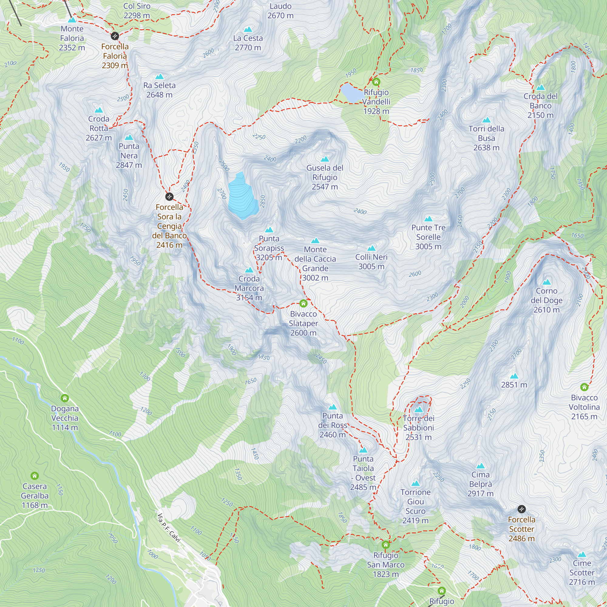 Bivacco Slataper map