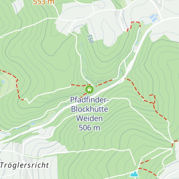 Map of Pfadfinder-Blockhütte Weiden