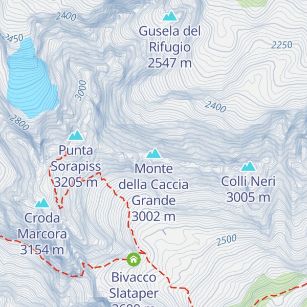 Map of Monte della Caccia Grande