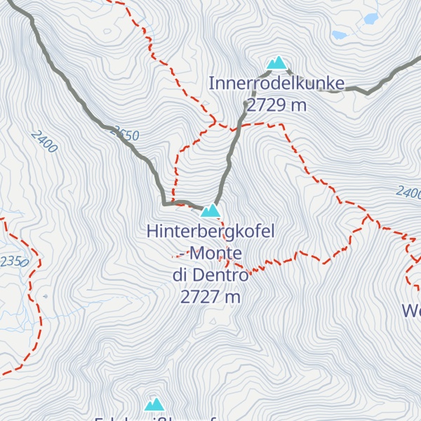 Map of Hinterbergkofel - Monte di Dentro
