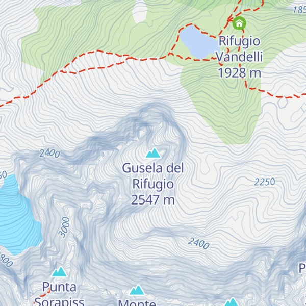 Map of Gusela del Rifugio