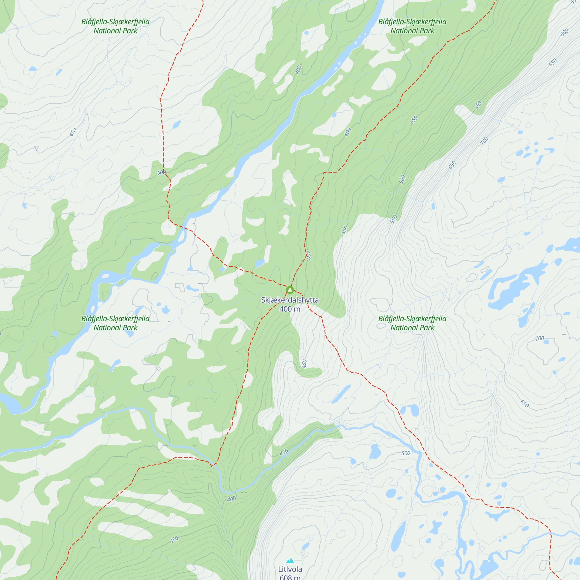 Skjækerdalshytta map