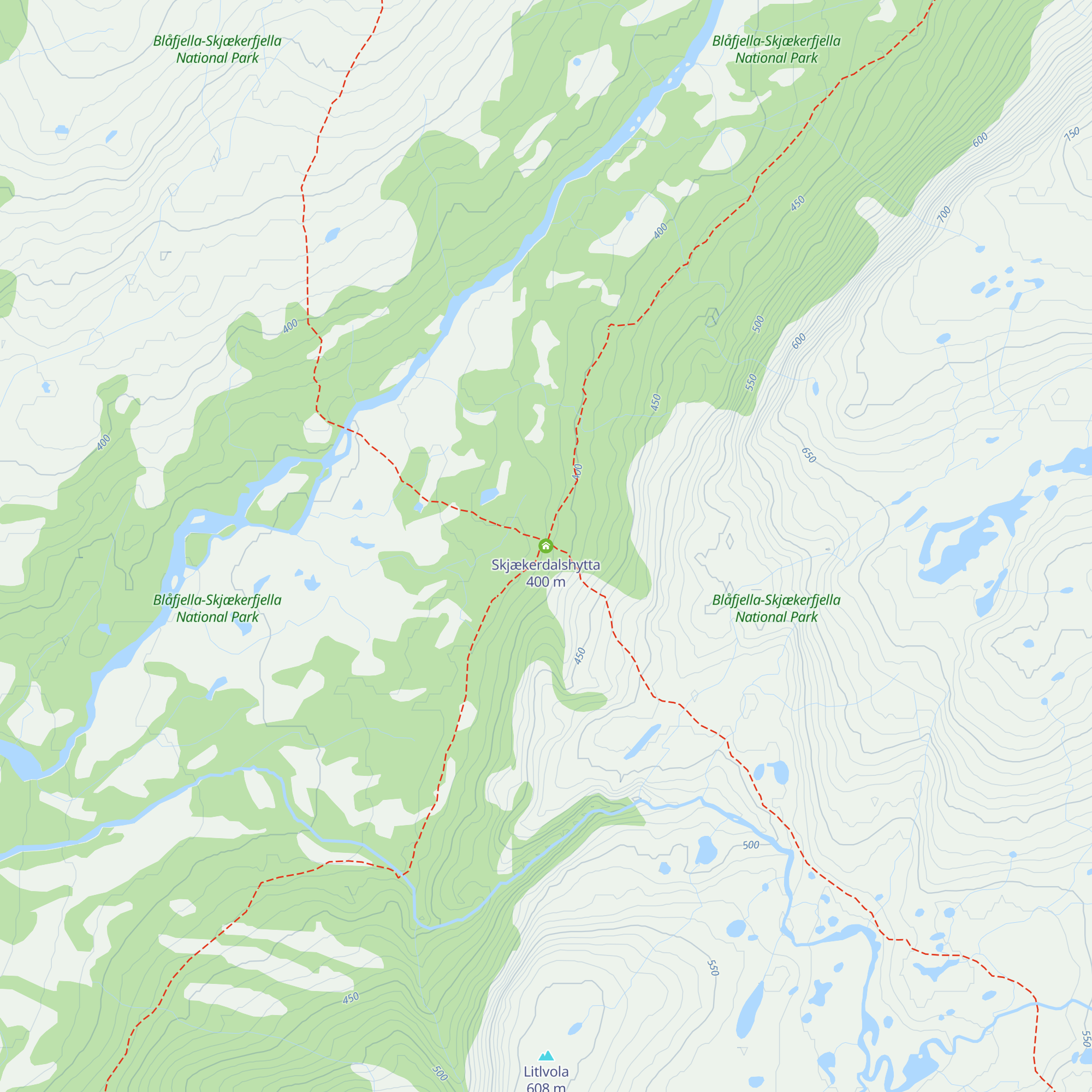 Skjækerdalshytta map