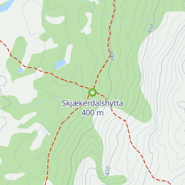 Map of Skjækerdalshytta