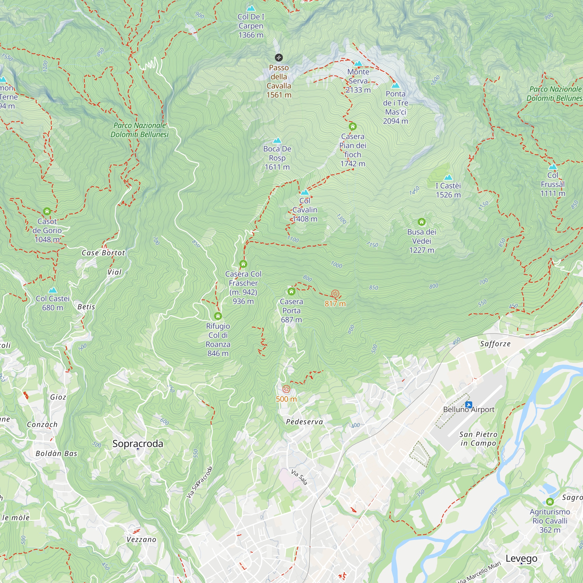 Casera Porta map
