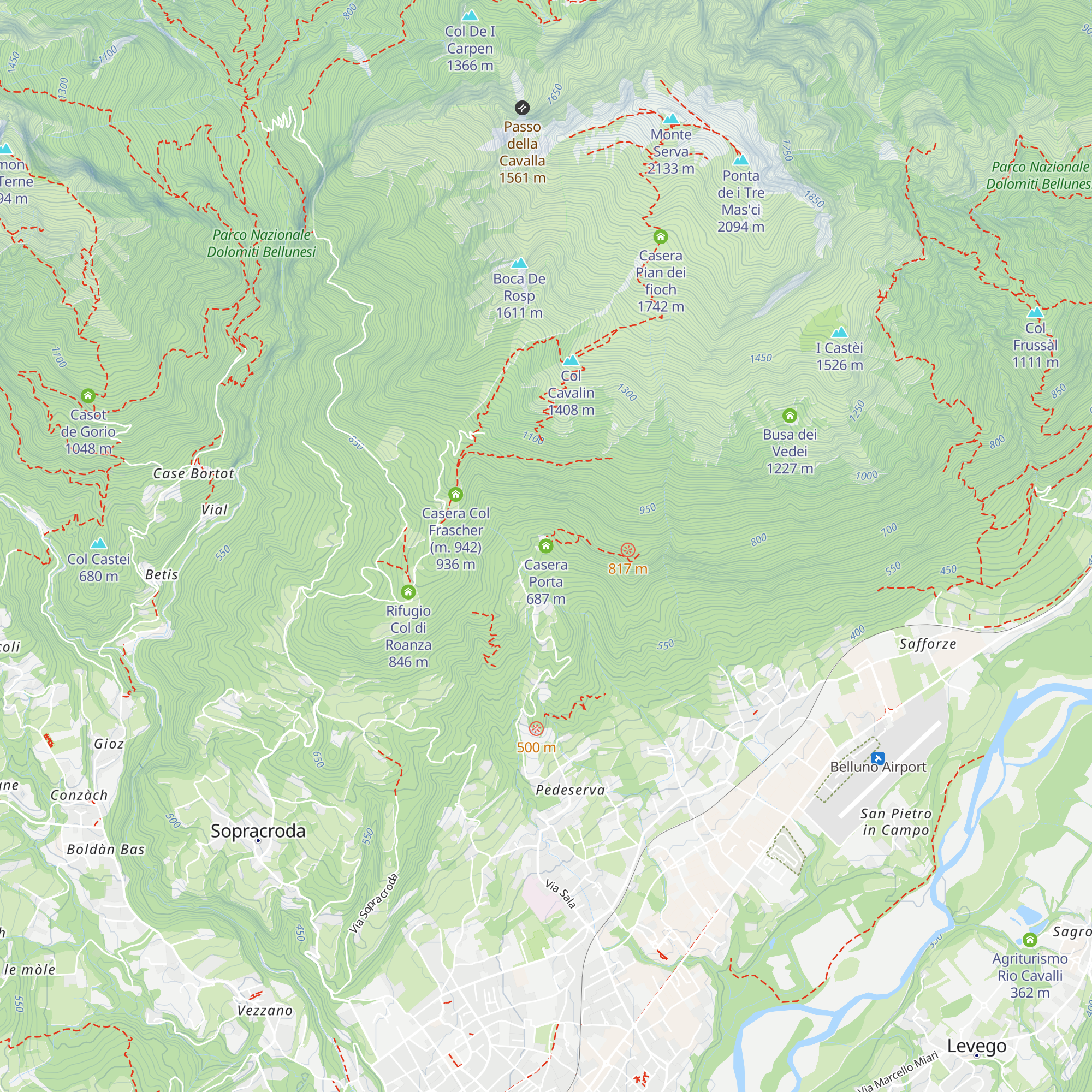 Casera Porta map