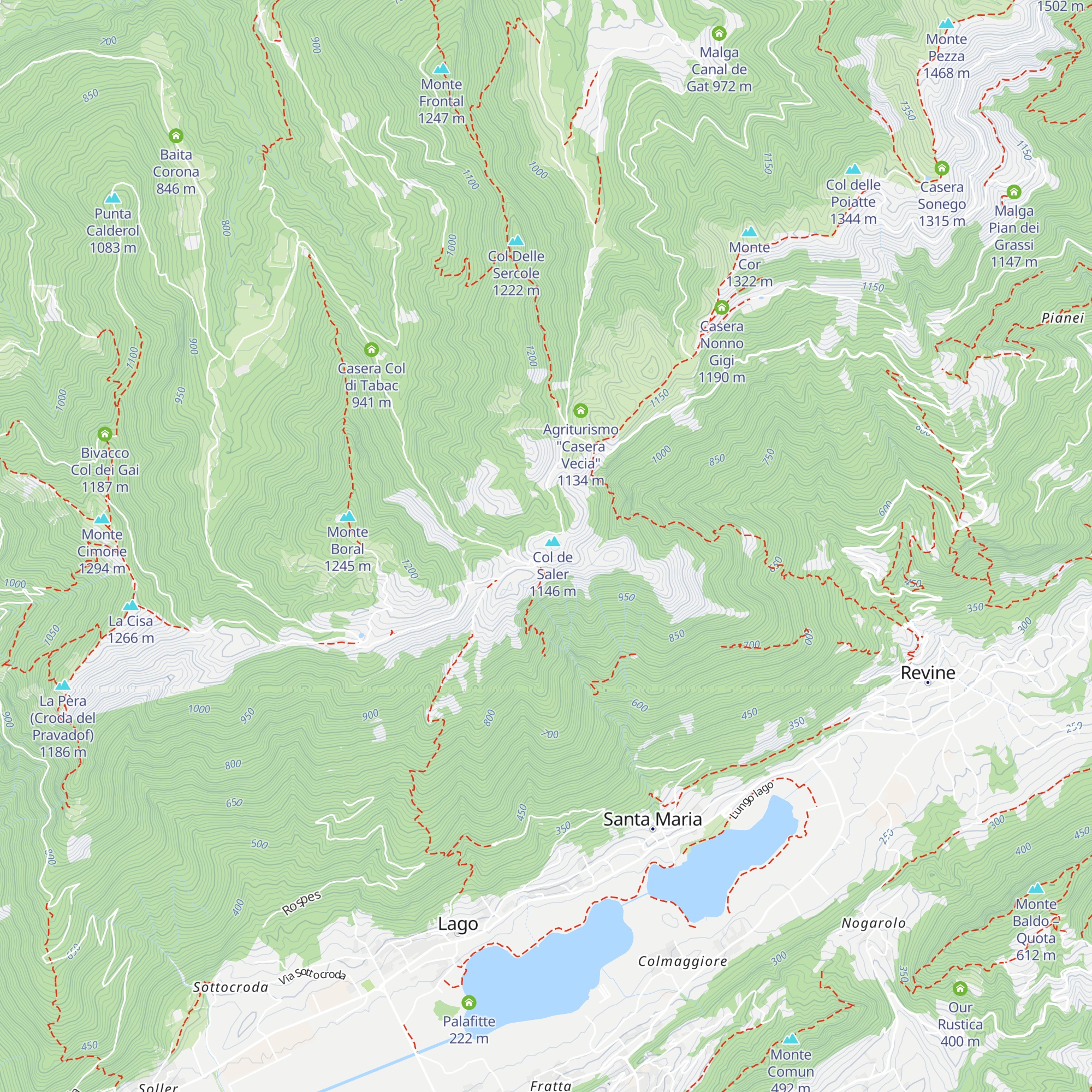 Casera Rizzì Col di Saler map