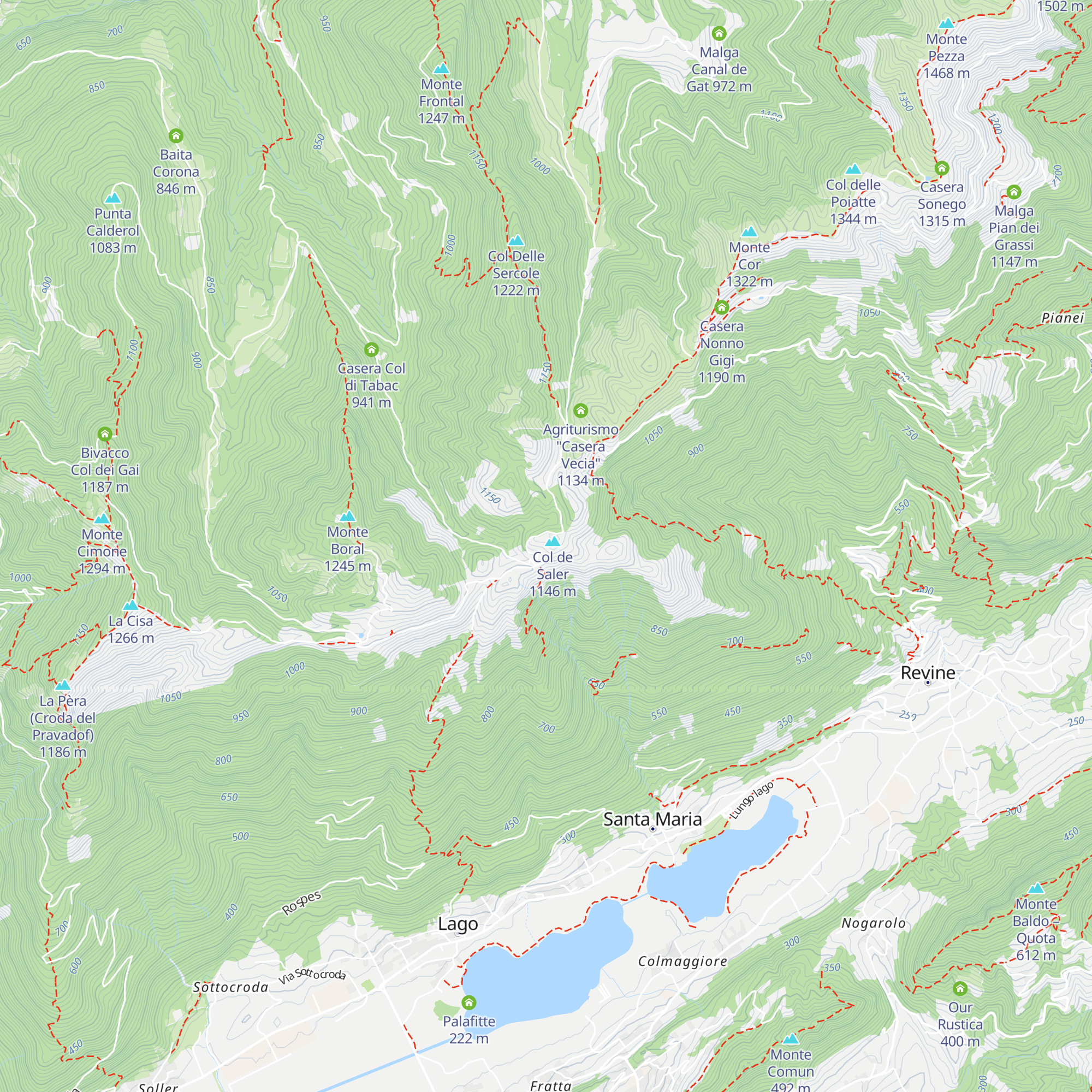 Casera Rizzì Col di Saler map