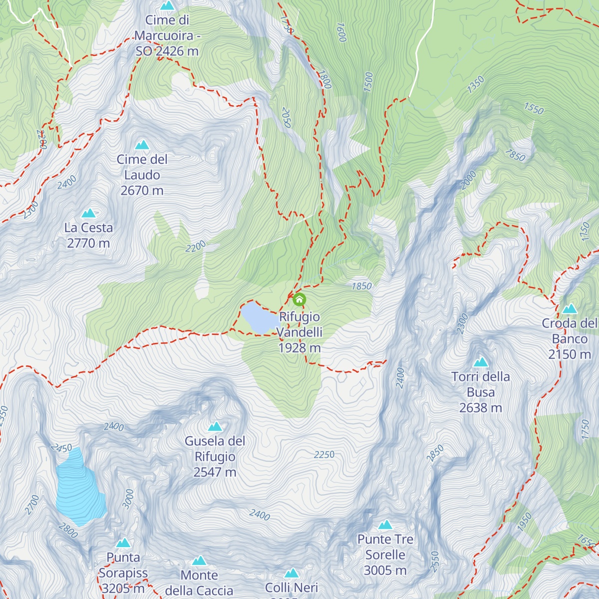 Rifugio Vandelli map