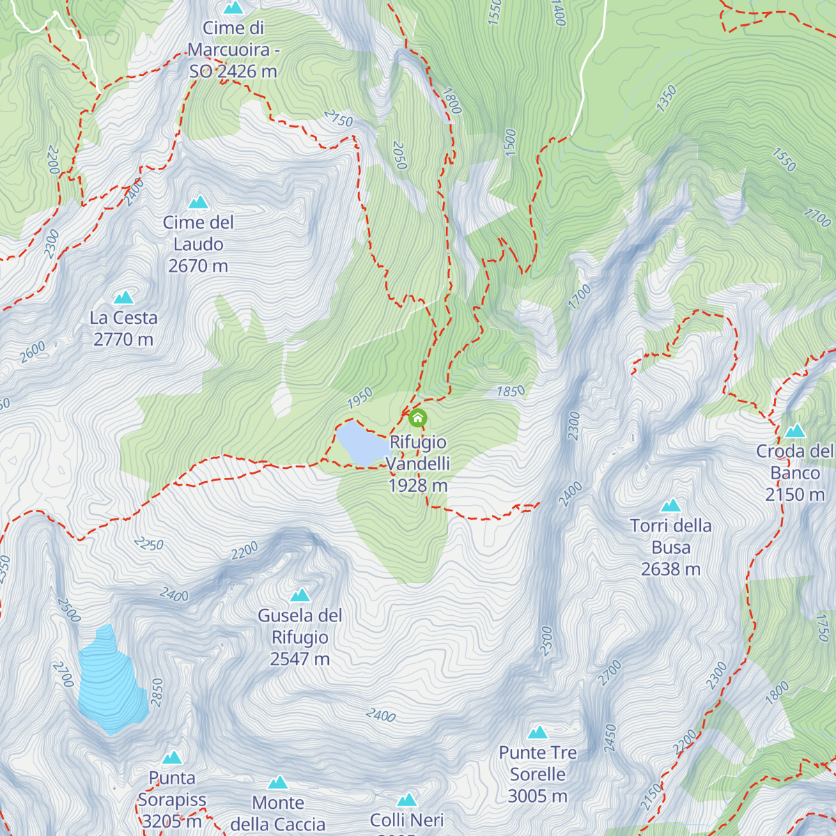 Rifugio Vandelli map
