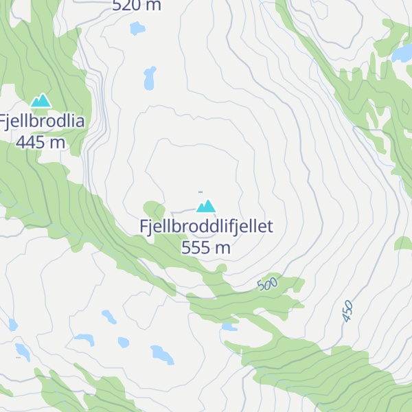 Map of Fjellbroddlifjellet