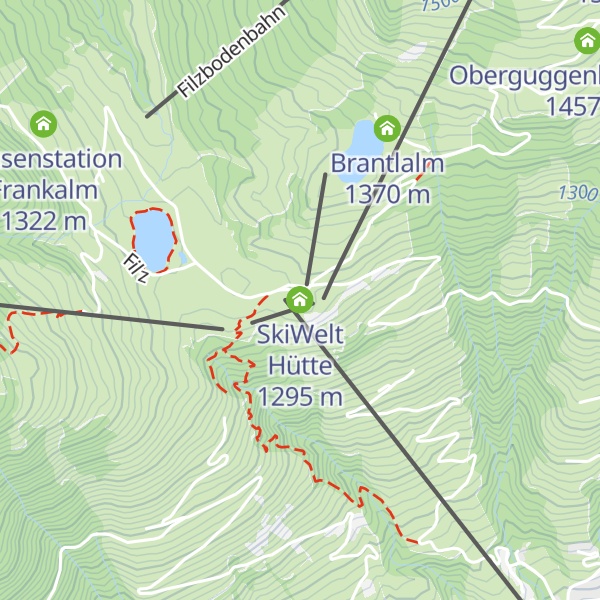Map of SkiWelt Hütte