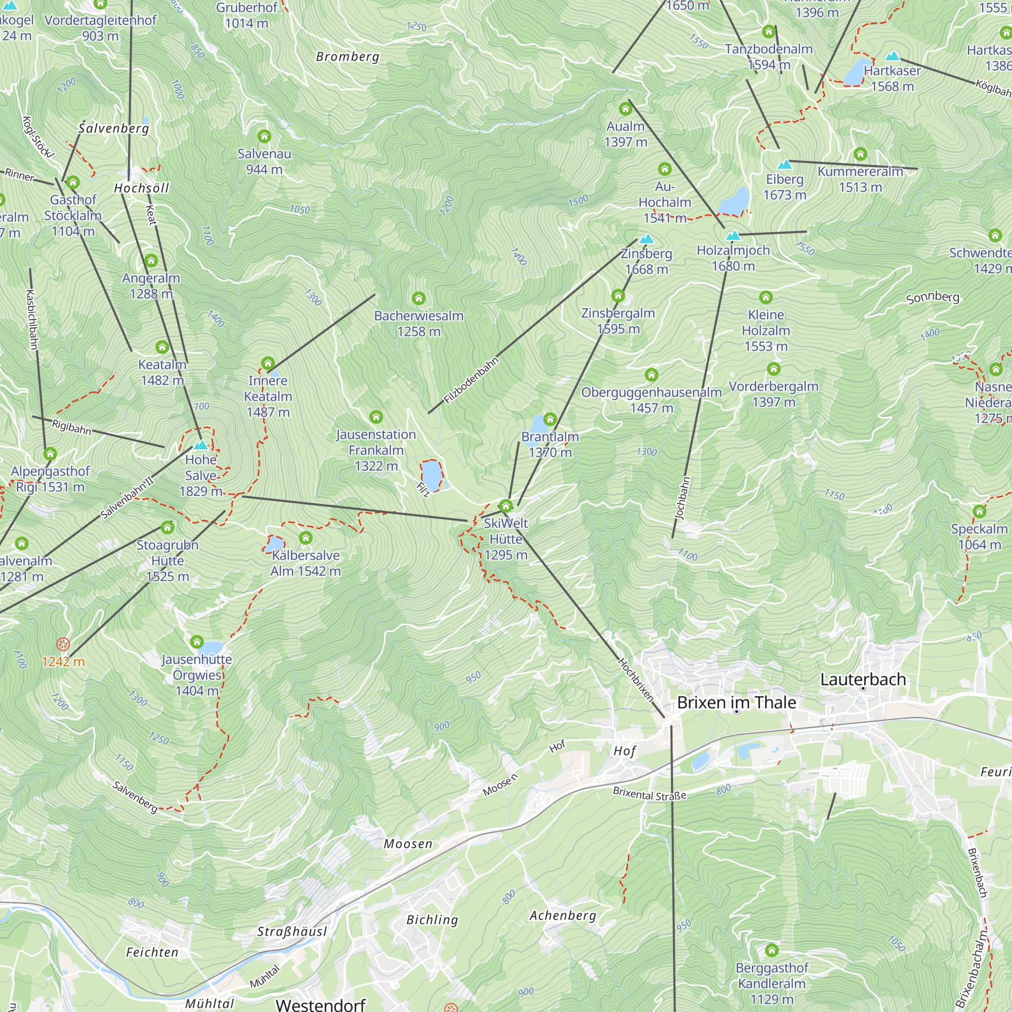 SkiWelt Hütte map