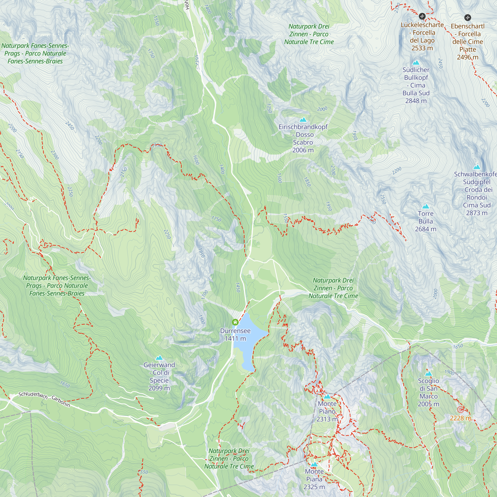 Drei-Zinnenblick map