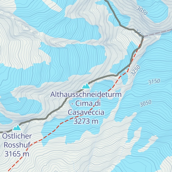 Map of Althausschneideturm - Cima di Casaveccia