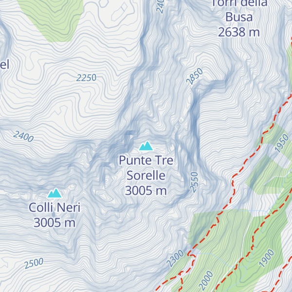 Map of Punte Tre Sorelle