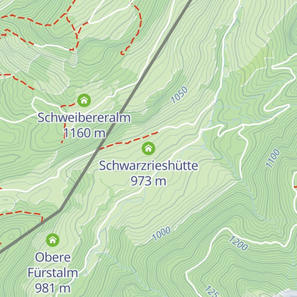 Map of Schwarzrieshütte