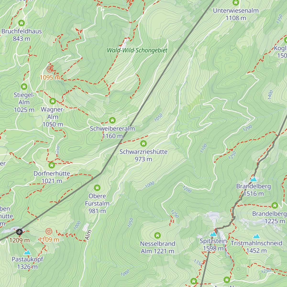 Schwarzrieshütte map