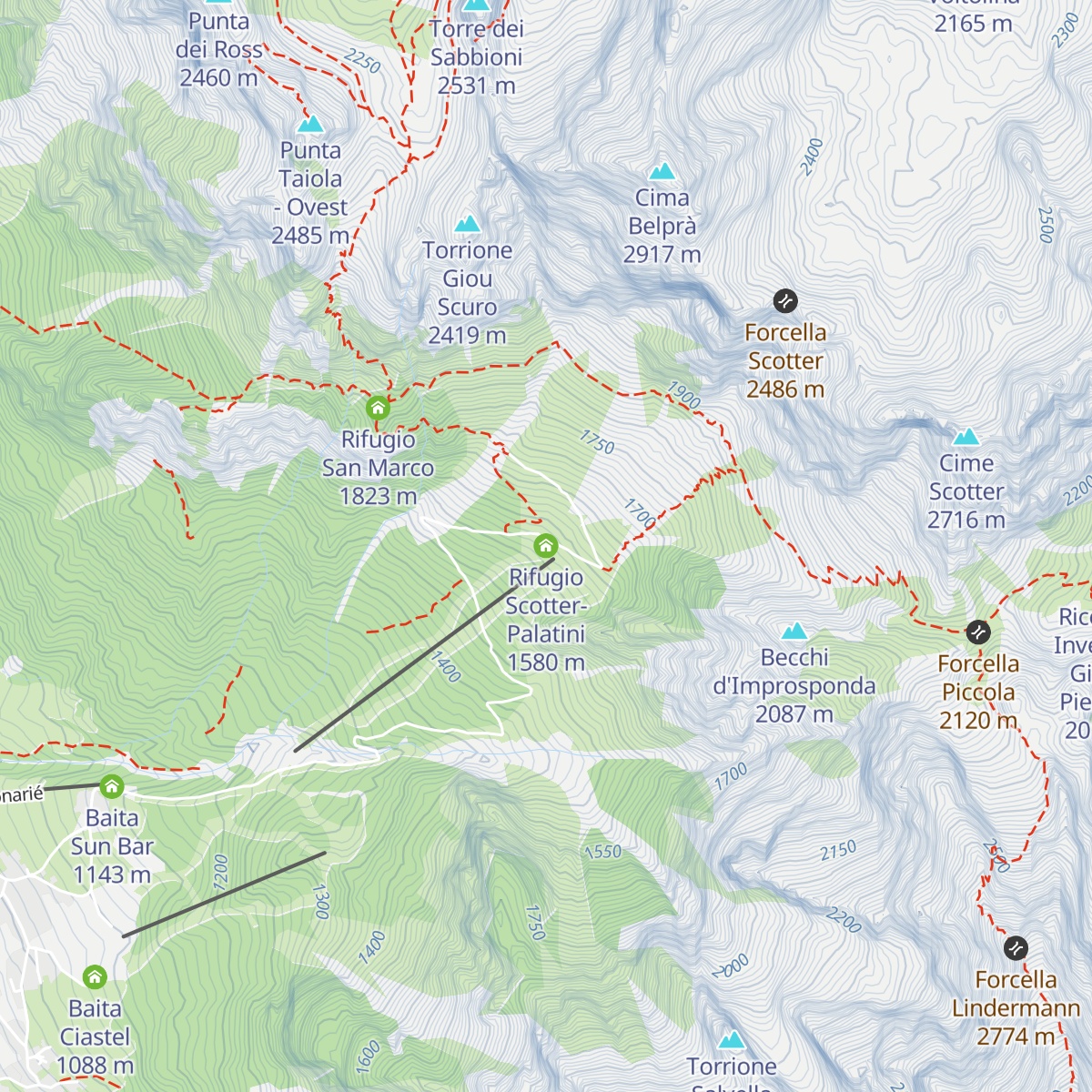 Rifugio Scotter-Palatini map