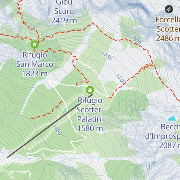 Map of Rifugio Scotter-Palatini